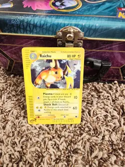 2002 Pokemon RAICHU Expedition RARE e-Reader Edition NON HOLO Card 61/165 NM - Image 1