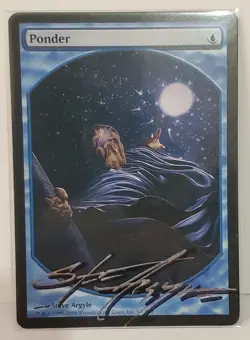 MTG TEXTLESS PONDER SHADOW SIGNED BY ARTIST PLAYER REWARDS PROMO - Image 1