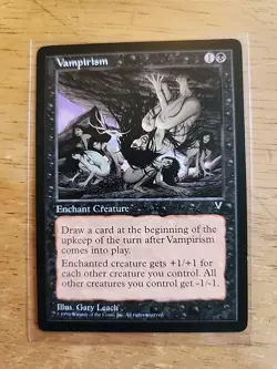 Vampirism - Visions - MTG Magic - Uncommon - Black Enchant Creature - Image 1