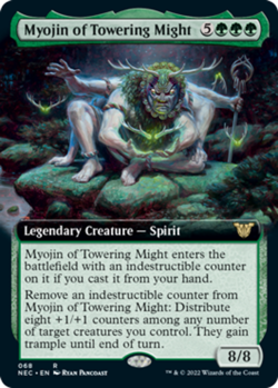 x1 Myojin of Towering Might - Extended Art R MTG Commander: Kamigawa: Neon Dynas - Image 1