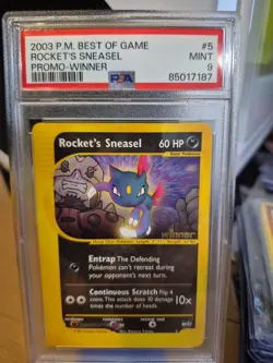 2003 Pokemon Best of Game 5 Rocket's Sneasel winner PSA 9 MINT cert 85017187 - Image 1