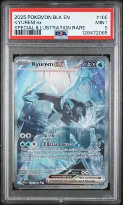 2025 POKEMON BLK EN-BLACK BOLT SPECIAL ILLUSTRATION RARE #165 KYUREM EX PSA 9 - Image 1