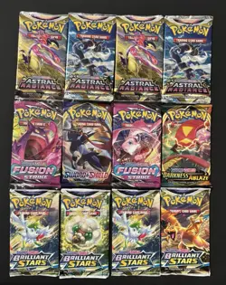 SEALED Pokemon Booster Packs Lot Fusion Strike Brilliant Stars Astral Radiance - Image 1