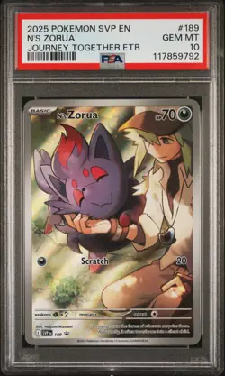 2025 Pokemon Svp En-Sv #189 N'S Zorua Journey Together Etb PSA 10 - Image 1