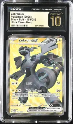 Zekrom EX 158/086 Full Art Ultra Rare Black Bolt Pokemon TCG CGC Pristine 10 - Image 3