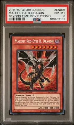 Malefic Red-Eyes B Dragon *PSA NM-MINT 8* YMP1-EN001 * Secret Rare *2011* Yugioh - Image 1