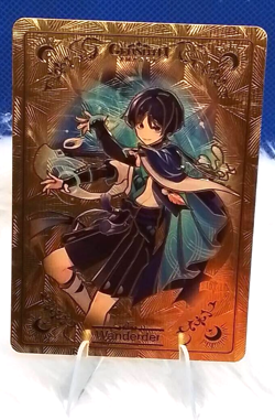Wanderer Gold Foil Genshin Impact Waifu Trading Card - Image 1