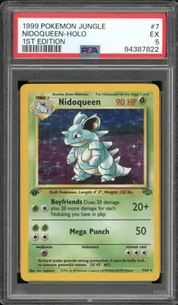 1999 Pokemon Jungle 1st Edition #7 Nidoqueen Holo PSA 5 New Cert Fresh - Image 1