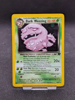 Dark Weezing Pokemon Card Holo WOTC 14/82 Team Rocket Played - Image 1