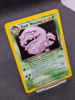 Dark Weezing Pokemon Card Holo WOTC 14/82 Team Rocket Played - Image 2