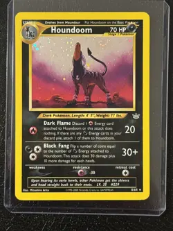 Pokemon Card Vintage Houndoom Holo Rare Neo Revelation 8/64 - Image 1