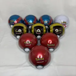 PokeBall Tin Lot 10x Pokemon TCG 30 Booster Packs H24 D24 B25 - Image 1