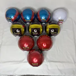 PokeBall Tin Lot 10x Pokemon TCG 30 Booster Packs H24 D24 B25 - Image 2