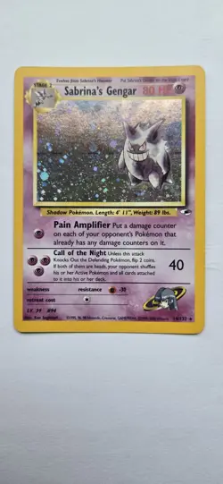 Pokemon Gengar Holo Gym Heroes Card 14/132 Sabrina's Gengar NM/LP Cond. - Image 1
