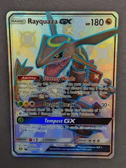 Rayquaza GX 177a/168 Hidden Fates Alternate Art Shiny Pokemon TCG Regular Size - Image 1