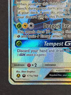 Rayquaza GX 177a/168 Hidden Fates Alternate Art Shiny Pokemon TCG Regular Size - Image 4