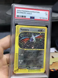 PSA 1 Skarmory 27/165 Expedition 2002 Holo Rare SWIRL Pokemon Card TCG - Image 3