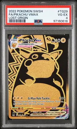 2022 POKEMON SWORD & SHIELD LOST ORIGIN #TG29 FULL ART/PIKACHU VMAX PSA 4 - Image 1