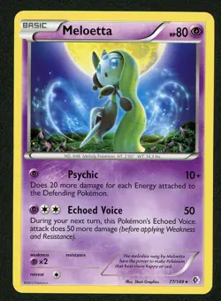 Pokemon Black & White Boundaries Crossed Meloetta 77/149 Deck Exclusive - Image 1