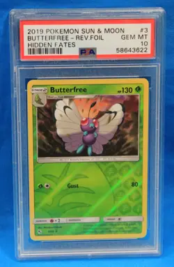 2019 POKEMON SUN & MOON # 3 BUTTERFREE REV. FOIL PSA 10 # 58643622 HIDDEN FATES - Image 1