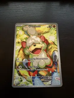 Pokemon TCG Twilight Masquerade Hisuian Growlithe Illustration Rare 181/167 - Image 1