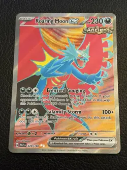 Roaring Moon EX 229/182 Scarlett & Violet Paradox Rift Pokemon Full Art Holo - Image 1