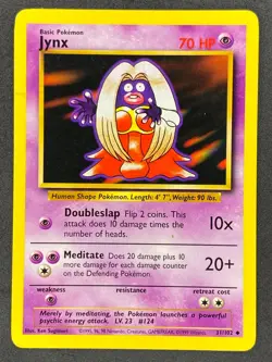Pokemon Jynx 31/102 BS Base Set Unlimited LP - Image 1