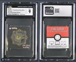 Gengar 24k Gold Plated Sticker Korean Popping Candy Pokemon Graded CGC 9 - Image 1