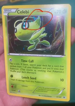 Celebi XY187 Holo 2017 Pokemon Black Star Promo HUGE HD GALAXY SWIRL!! - Image 1