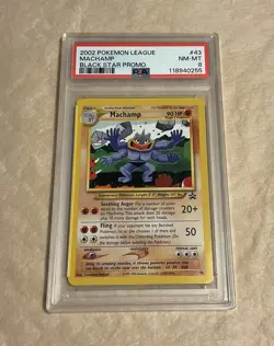 PSA 8 Machamp Black Star Promo #43 Pokemon TCG 2002 - Image 1