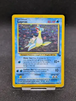 Lapras 10/62 Fossil Set Holo Rare Pokemon WOTC Played - Image 1