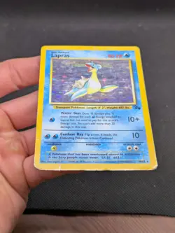 Lapras 10/62 Fossil Set Holo Rare Pokemon WOTC Played - Image 3