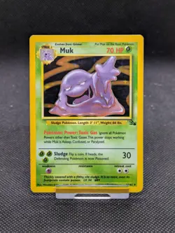 Muk 13/62 Fossil Set Holo Rare Pokemon WOTC Played - Image 1