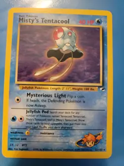 Pokemon Card Misty's Tentacool 32/132 LP Vintage Rare Gym Heroes Mp - Image 1
