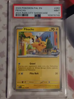 Pokemon Pikachu 2024 Rain City Showcase PSA 9 #062 062/193 - Image 3