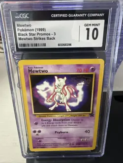 CGC 10 GEM MINT Pokemon Mewtwo #3 Strikes Back Black Star Promo - Image 1