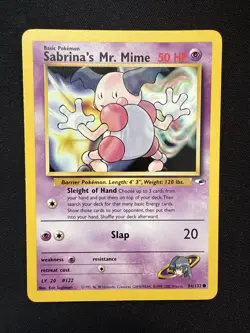 Sabrina's Mr. Mime 094/132 - Unlimited - Gym Heroes - WOTC - Pokemon TCG - LP - Image 1
