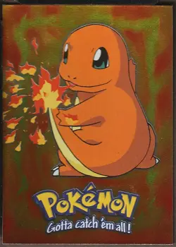 topps Pokemon The First Movie Holo E4 Charmander Black Logo Smooth Foil - Image 1