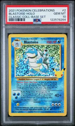 2021 POKEMON CELEBRATIONS CLASSIC COLL #2 BLASTOISE-HOLO PSA 10 - Image 1