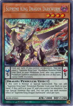 Yugioh! LP Supreme King Dragon Darkwurm - BLRR-EN063 - Secret Rare - 1st Edition - Image 1