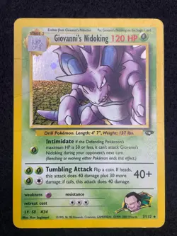 Giovanni's Nidoking 7/132 - Pokemon TCG Gym Challenge - Holo - DMG - Image 3
