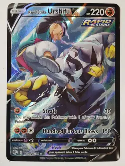 HOLO Rapid Strike Urshifu V TG20/TG30 NM / M - Brilliant Stars Pokemon Card - Image 1