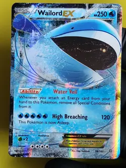 Pokemon Wailord EX Holo Card 38/160 XY-Primal Clash LP - Image 1