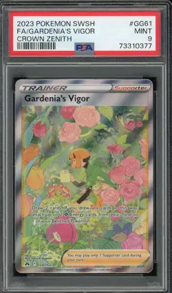2023 PSA 9 Pokemon Crown Zenith Gardenia's Vigor Full Art Trainer GG61/GG70 Card - Image 1