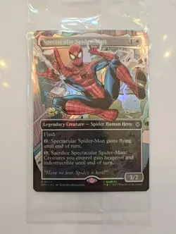 Spectacular Spider-Man Mtg Card 014 Prerelease Stamped BORDERLESS FOIL SEALED NM - Image 2