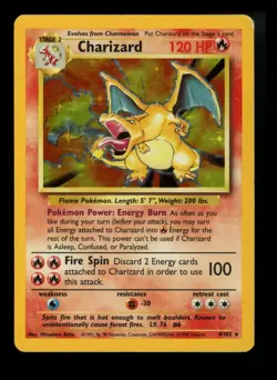 #6 Charizard 4/102 Base Set 1999 Holo Rare WOTC Pokemon Card TCG - Image 1