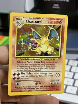 #6 Charizard 4/102 Base Set 1999 Holo Rare WOTC Pokemon Card TCG - Image 3