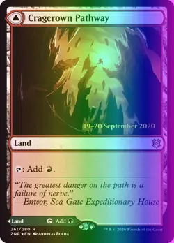 MTG Cragcrown Pathway (261s/168) Zendikar Rising Promos LP FOIL - Image 1