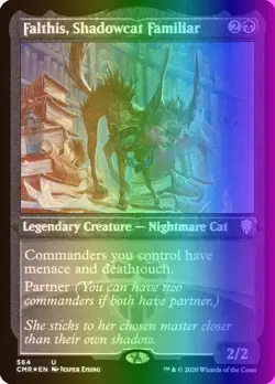 MTG Falthis, Shadowcat Familiar (564/794) Commander Legends LP FOIL- ETCHED - Image 1