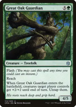 MTG Magic the Gathering Great Oak Guardian (113/340) Commander Anthology LP - Image 1